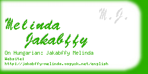 melinda jakabffy business card